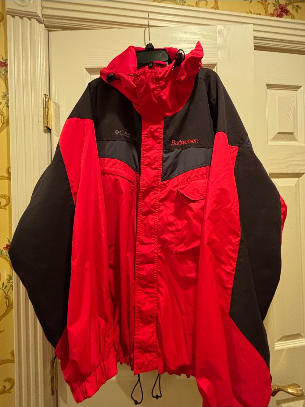 Columbia Red and Black Raincoat Jacket